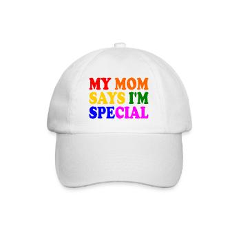my mom says im special - Baseballkappe - Weiß/Weiß - Vorne