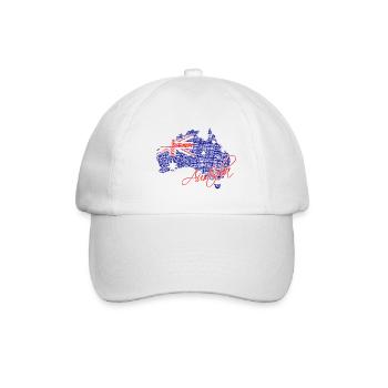 Australien - Australia - Baseballkappe - Weiß/Weiß - Vorne