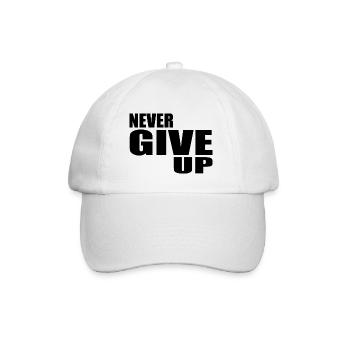 Never give up - Baseballkappe - Weiß/Weiß - Vorne