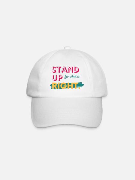 STAND UP✌️💪💯 - Baseballkappe - Weiß/Weiß