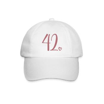 Cute Number 42, 42 Years Old, 42nd Birthday Gift - Baseball Cap - white/white - Front