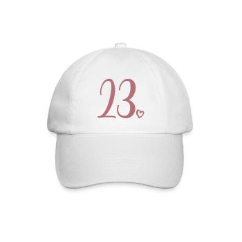 Cute Number 23, 23 Years Old, 23rd Birthday Gift - Baseball Cap - white/white - Front