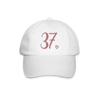 Süße Nummer 37, 37 Jahre alt, Geschenk zum 37. Geburtstag - Baseballkappe - Weiß/Weiß - Vorne