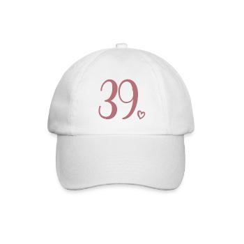 Cute Number 39, 39 Years Old, 39th Birthday Gift - Baseball Cap - white/white - Front