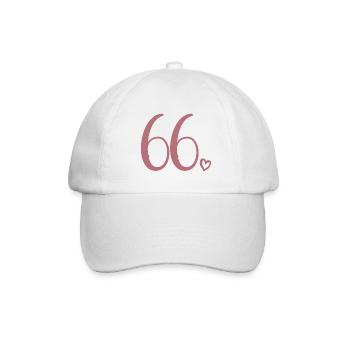 Süße Nummer 66, 66 Jahre alt, 66. Geburtstag Geschenk - Baseballkappe - Weiß/Weiß - Vorne