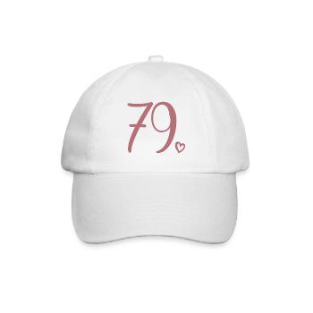 Süße Nummer 79, 79 Jahre alt, Geschenk zum 79. Geburtstag - Baseballkappe - Weiß/Weiß - Vorne