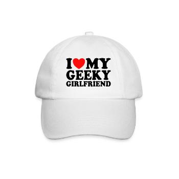 J'aime Ma Petite Amie Geek J'Adore Ma Copine Geek - Casquette classique - blanc/blanc - Devant