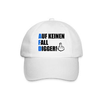 auf keinen fall digga - Baseballkappe - Weiß/Weiß - Vorne