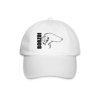 BORZOI Profil Hunde Hund Wilsigns - Baseballkappe - Weiß/Weiß - Vorne