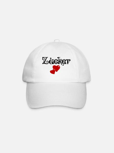 Zimt & Zucker Partnerlook Liebe Valentinstag Herz - Baseballkappe - Weiß/Weiß