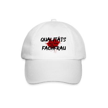 Qualitätsfachfrau Fertigungsprüftechnik Team Black - Baseballkappe - Weiß/Weiß - Vorne
