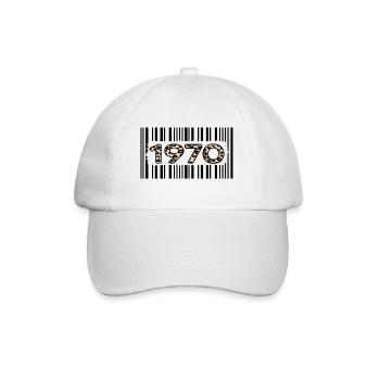 1970 anniversaire 52 ans code-barres léopard motif - Casquette classique - blanc/blanc - Devant