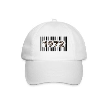 1972 geburtstag 50 jahre jubiläum barcode leopard - Baseballkappe - Weiß/Weiß - Vorne