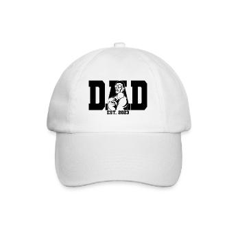 2023, Dad To Be, Schwangerschaftsankündigung - Baseballkappe - Weiß/Weiß - Vorne