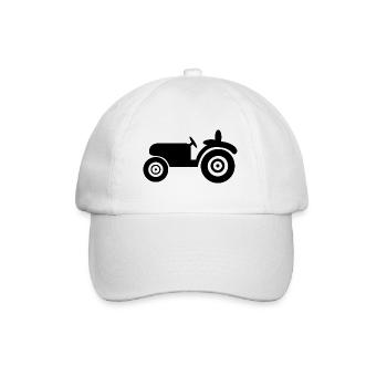 Traktor - Oldtimer - Baseballkappe - Weiß/Weiß - Vorne