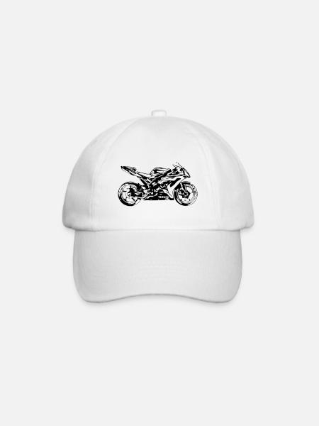 Motorrad - Baseballkappe - Weiß/Weiß