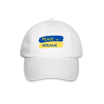 Friedenssymbol für die Ukraine. Meinung zeigen! - Baseballkappe - Weiß/Weiß - Vorne