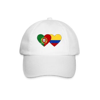 Portugal Colombie Drapeau Coeur Utilisé - Casquette classique - blanc/blanc - Devant