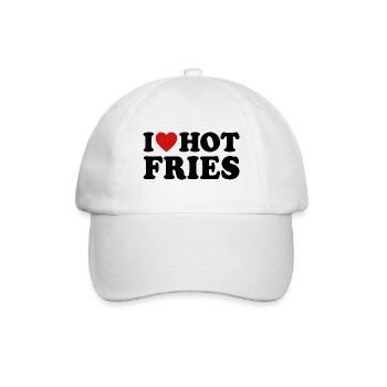 J’adore les frites chaudes frites - Casquette classique - blanc/blanc - Devant