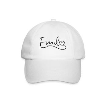 Emil surname First name Heart décor - Baseball Cap - white/white - Front