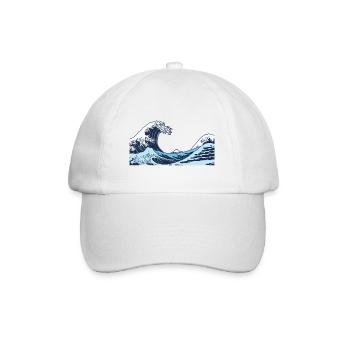Kanagawa Waves Aesthetic Japanese Art Great Wave - Baseball Cap - white/white - Front