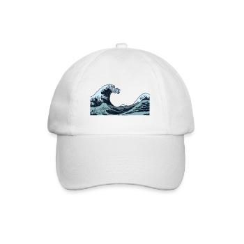 Kanagawa Waves Aesthetic Japanese Art Great Wave - Baseball Cap - white/white - Front