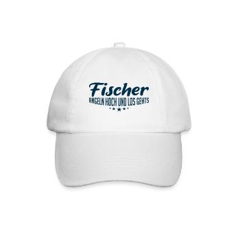 Fischer | Fischer angeln hoch und los gehts. fish - Baseballkappe - Weiß/Weiß - Vorne