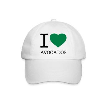 I LOVE AVOCADOS Avokados Avokado - Baseballkappe - Weiß/Weiß - Vorne