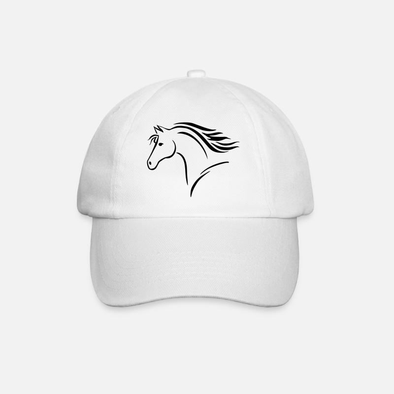 Pferd - Baseballkappe - Weiß/Weiß
