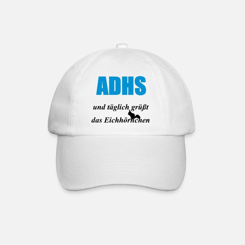 ADHS Eichhörnchen Geschenk - Baseballkappe - Weiß/Weiß
