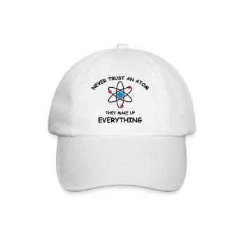 Never trust an atom - Baseball Cap - white/white - Front