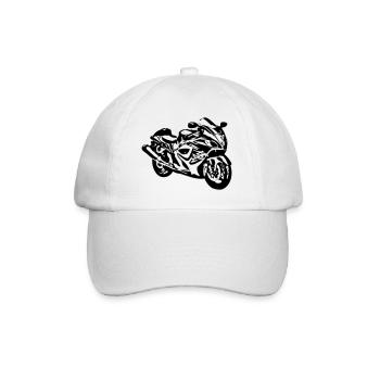 Motorrad , Hayabusa , Rennmaschine ,Kult (25) - Baseballkappe - Weiß/Weiß - Vorne