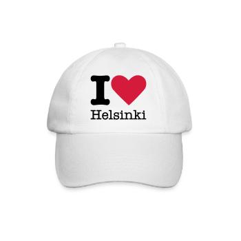 I Love Helsinki - Baseballkappe - Weiß/Weiß - Vorne
