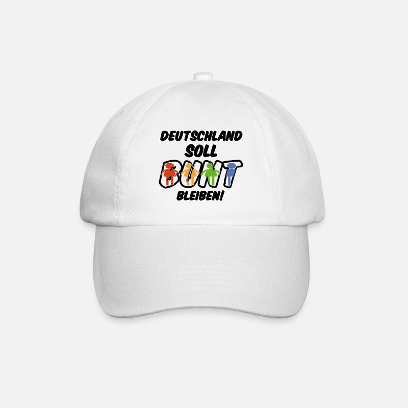 Buntes Deutschland Geschenk - Baseballkappe - Weiß/Weiß