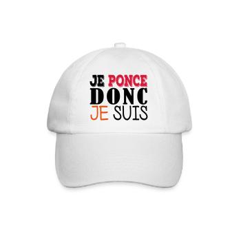 Je ponce donc je suis - Casquette classique - blanc/blanc - Devant