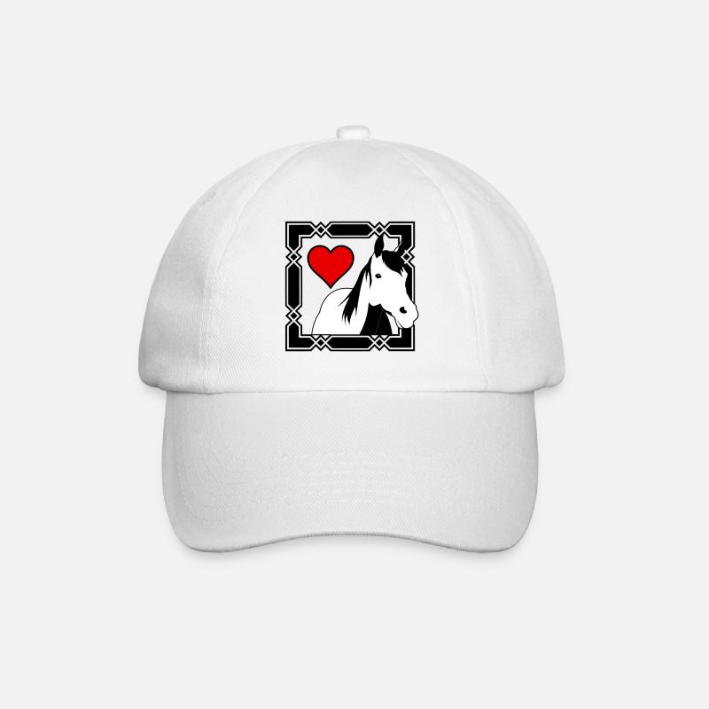 Die Liebe zum Pferd Geschenk Reiter Reiten - Baseballkappe - Weiß/Weiß