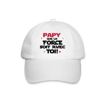 papy que la force soit avec toi - Casquette classique - blanc/blanc - Devant
