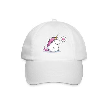Fat unicorn with heart - Baseball Cap - white/white - Front