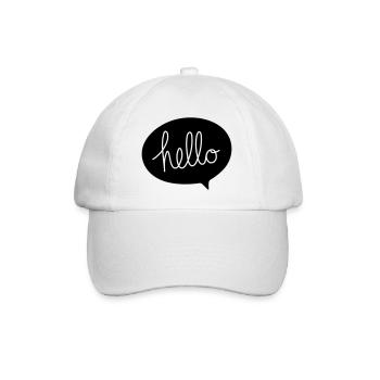 HELLO Sprechblase - Baseballkappe - Weiß/Weiß - Vorne