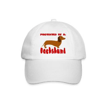 Teckel / Teckel: Protégé par un teckel - Casquette classique - blanc/blanc - Devant