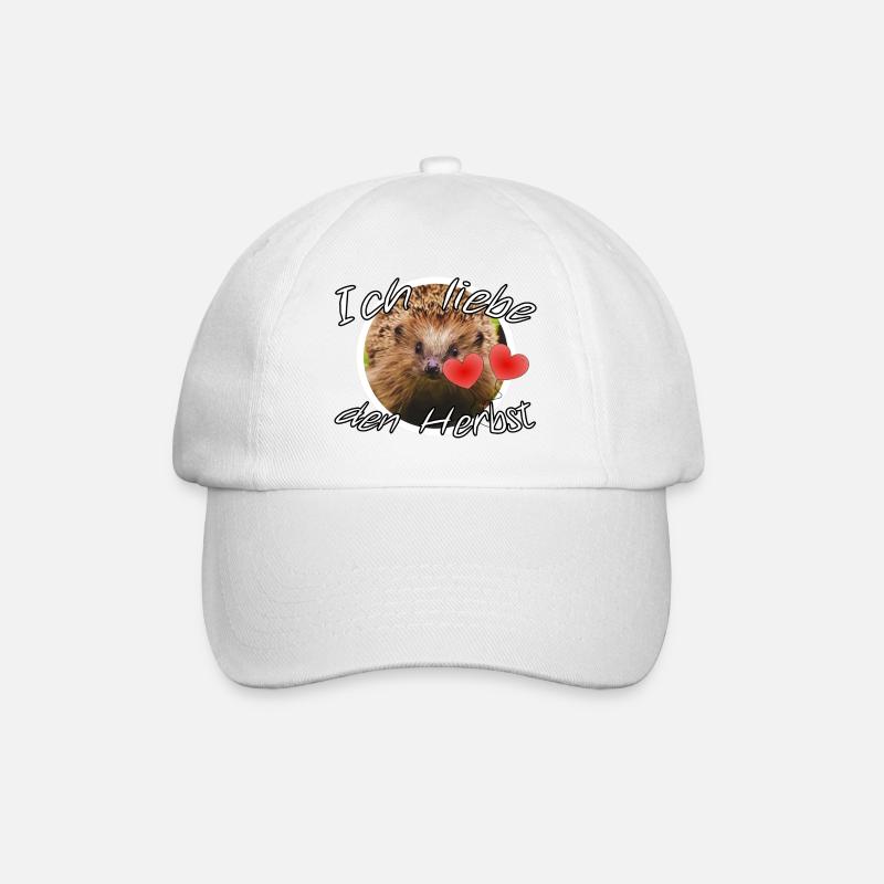 Ich liebe den Herbst Geschenk Igel Spruch Tier - Baseballkappe - Weiß/Weiß