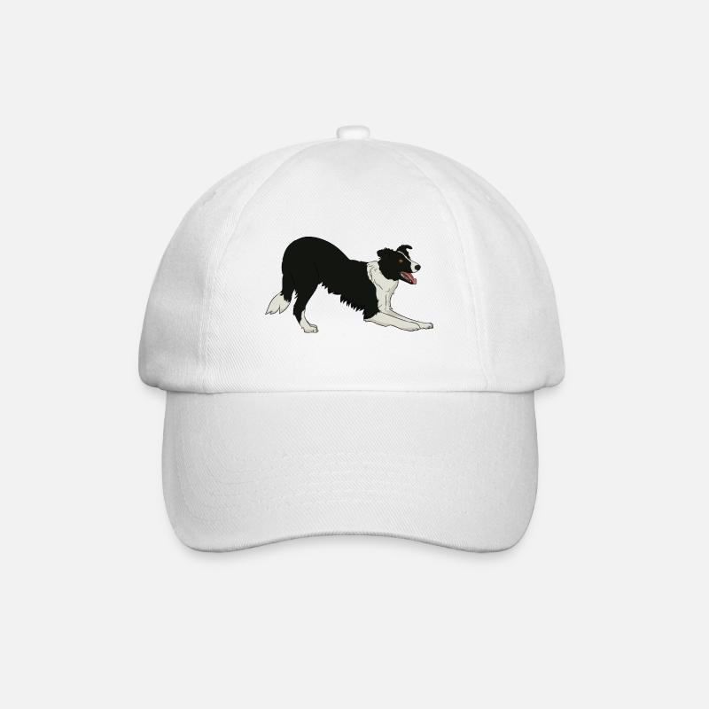Border Collie - Baseballkappe - Weiß/Weiß