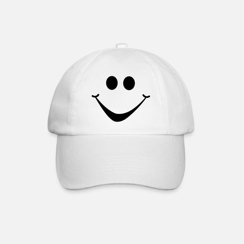 smiley1 - Baseball Cap - white/white