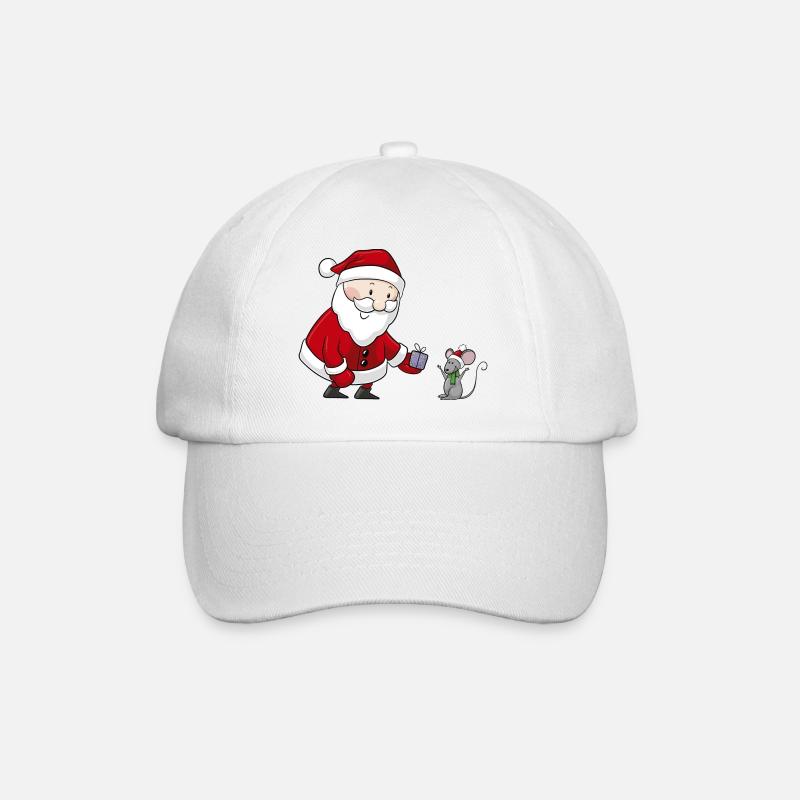 Süßer Comic Weihnachtsmann - Baseballkappe - Weiß/Weiß