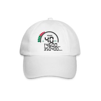 years 40 years anniversary meter - Baseball Cap - white/white - Front