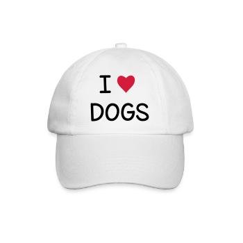 J'adore les chiens I Idée cadeau - Casquette classique - blanc/blanc - Devant