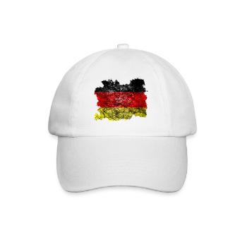 Deutschland Vintage Flagge - Baseballkappe - Weiß/Weiß - Vorne