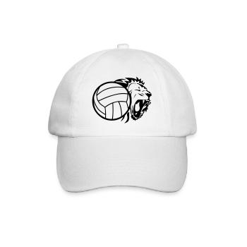 volleyball ball lion - Baseball Cap - white/white - Front