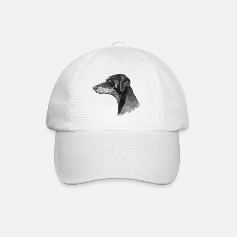 Dobermann Pincher - Baseballkappe - Weiß/Weiß