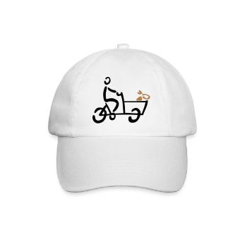 Bakfiets Hund Lastenrad Fahrrad - Baseballkappe - Weiß/Weiß - Vorne